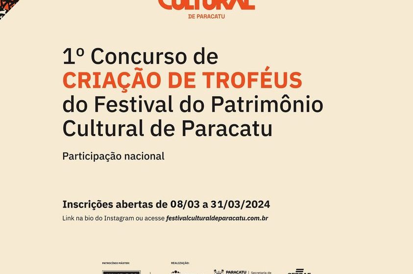  Participe do 1º Concurso de CRIAÇÃO DE TROFÉUS do Festival do Patrimônio Cultural de Paracatu!