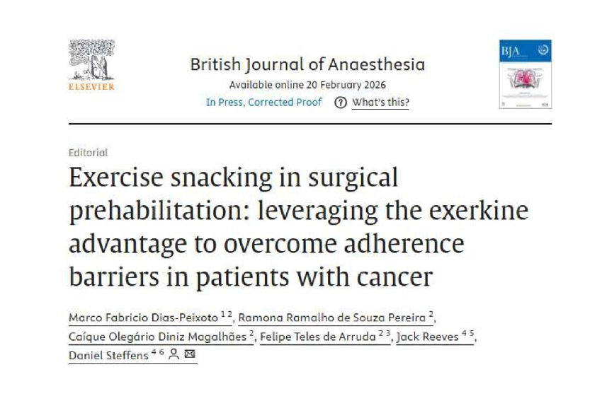  Professor da UFVJM tem artigo publicado na revista científica British Journal of Anaesthesia